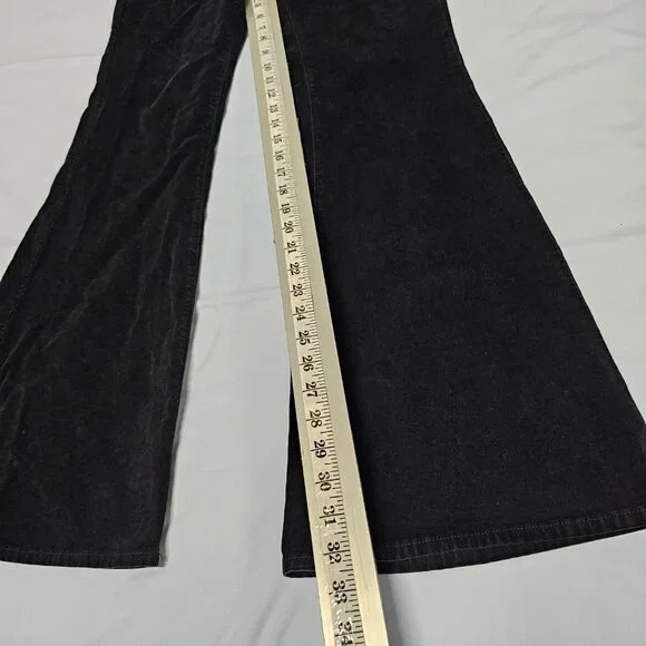 Free People Jayde Seamed Corduroy Flare Pants Size 31 Black - Picture 9 of 16